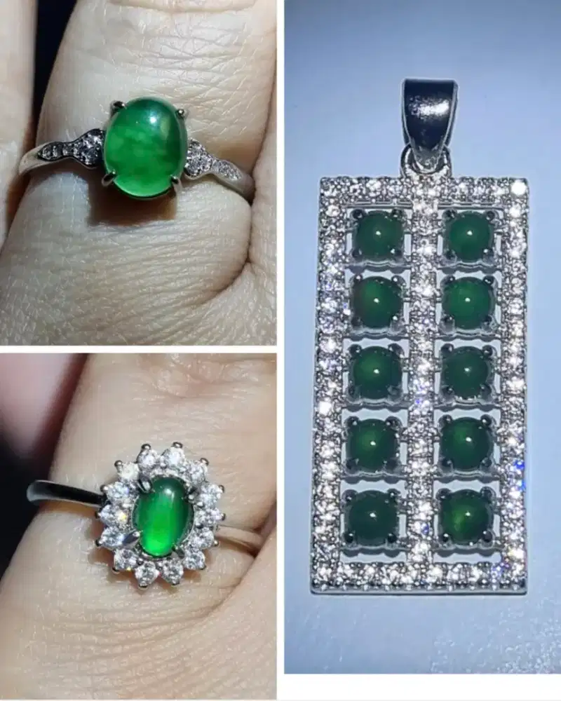 Perhiasan batu giok guatemala imperial jadeit/ imperial green