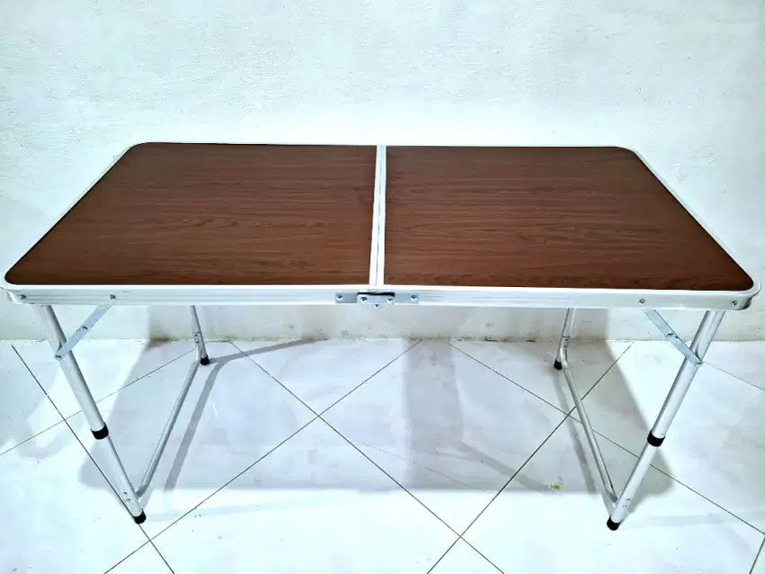 Baru meja lipat 2 fold table Hpl aluminium portabel serbaguna 120x60cm