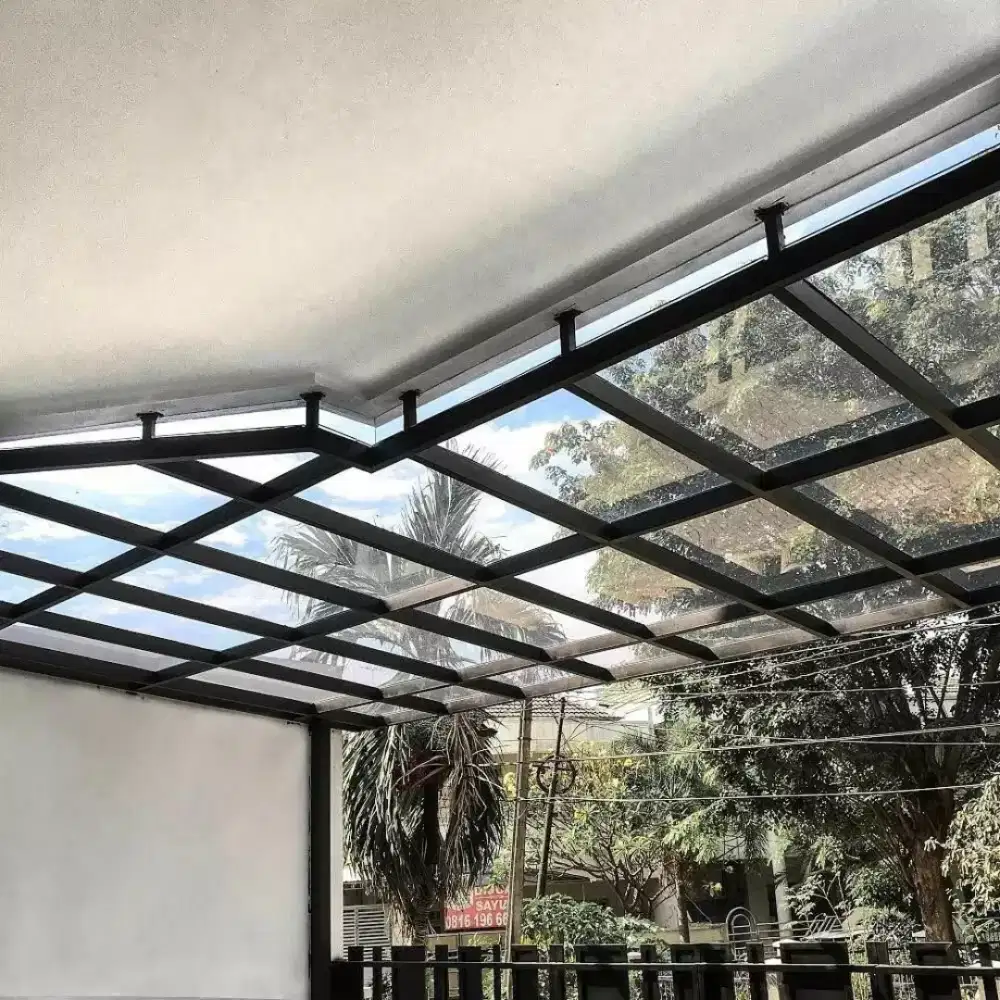 Kanopi alderon double layeur besi holow galvanis