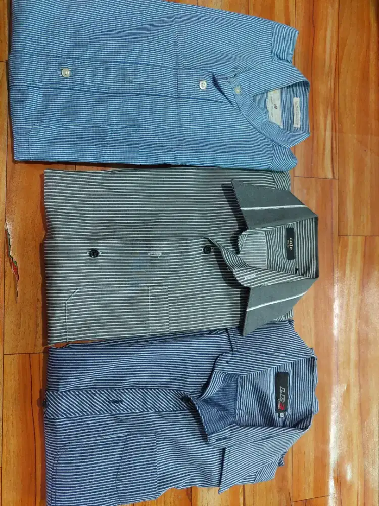 PL Like New. 3pcs Kemeja Lengan Panjang Pria size M