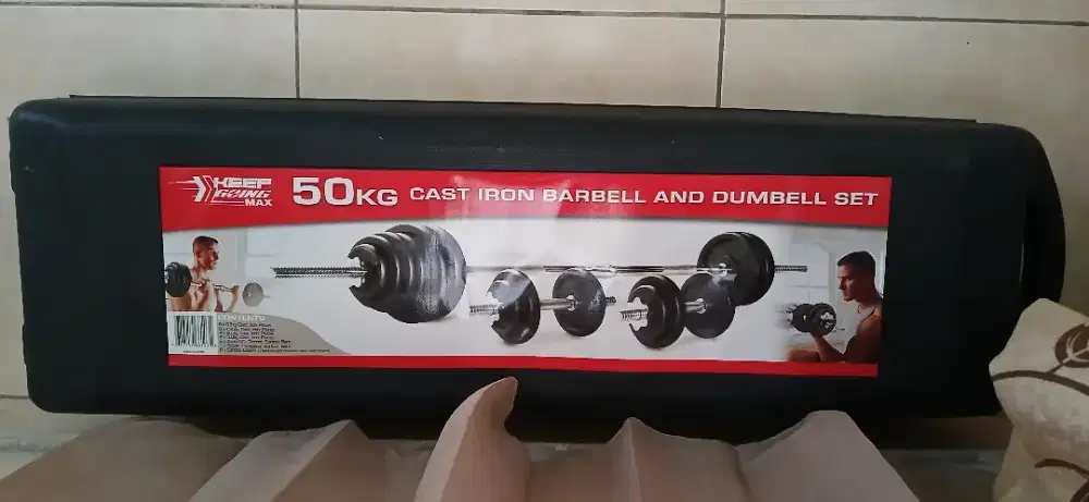 Alat Fitness Home Gym Multi Bench Press + Barbell Set 50 KG