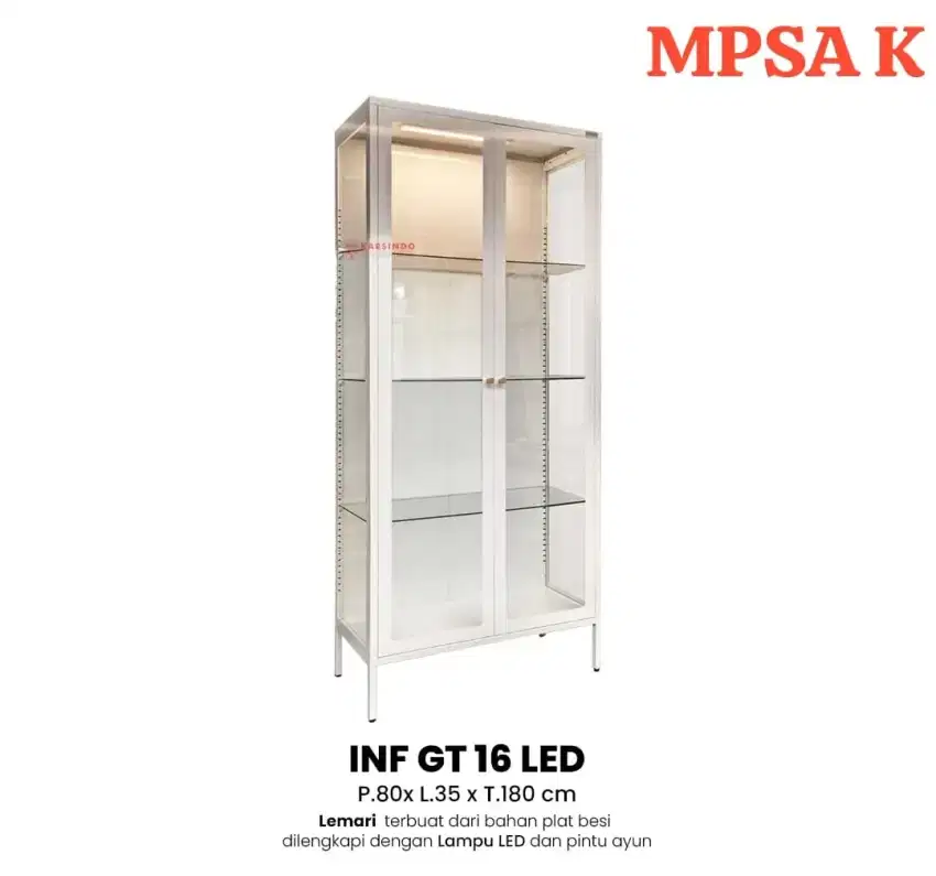 Lemari Tas, lemari serbaguna, lemari kaca led, lemari display