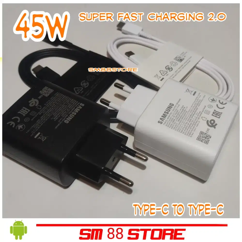 Charger Samsung 45W Super Fast Charging + Kabel Type c to Type c