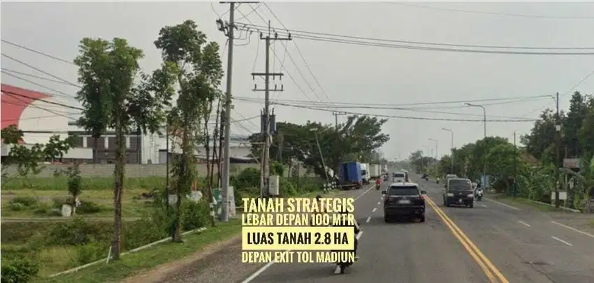 Tanah Mantapp LD 100 mtr, Dpn Exit TOL Dumpil MADIUN