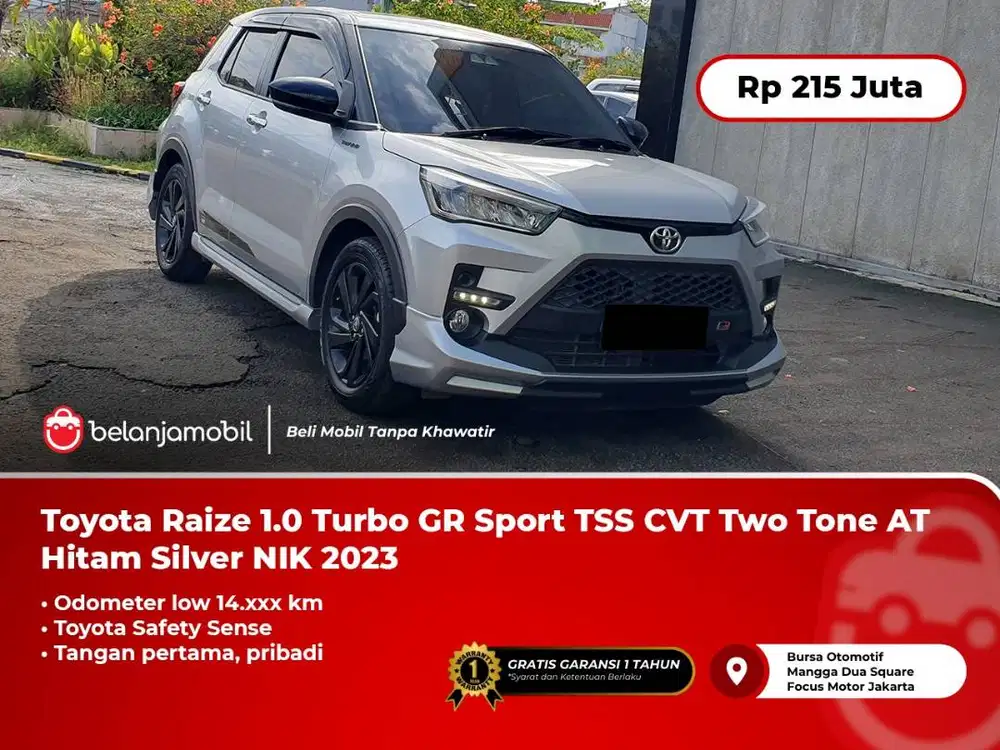 [LOW KM] Toyota Raize 1.0 Turbo GR Sport TSS AT Hitam Silver 2023/2024