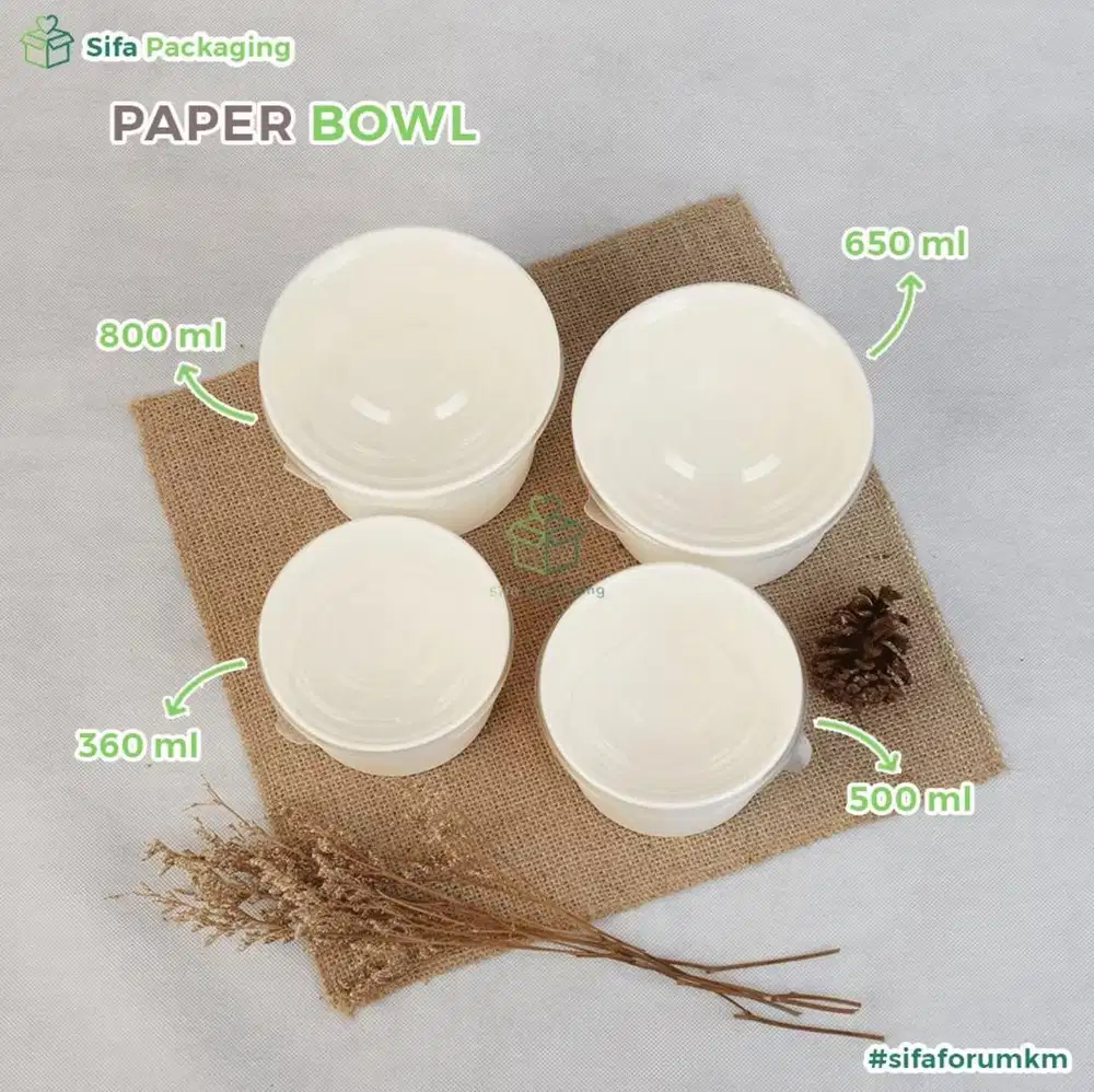Paper Bowl 800ml + Tutup