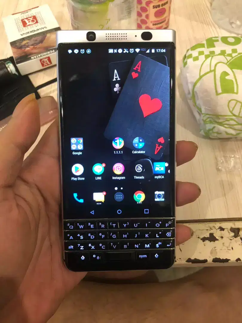 Blackberry keyone key one silver dalas normal langka