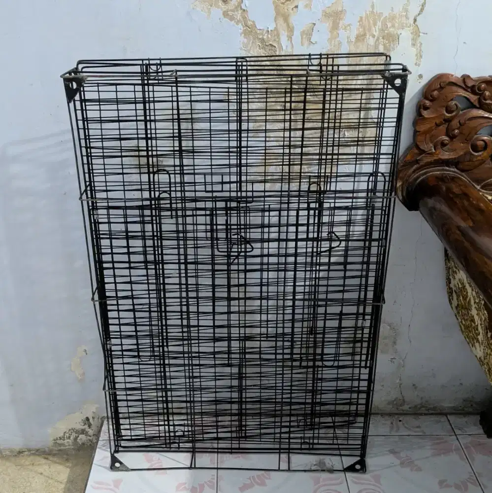 Kandang hewan besi lipat ukuran besar 90 x 60 x 75