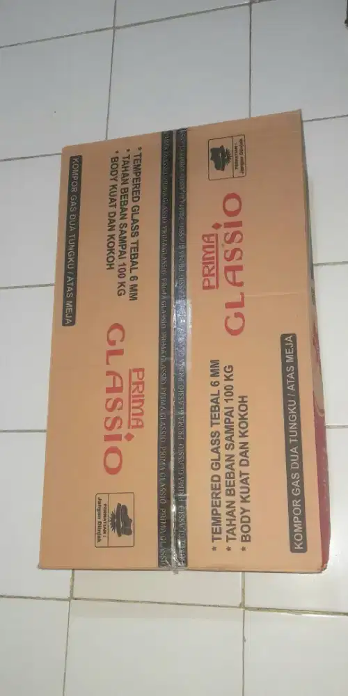 Kompor Gas 2 Tungku Tempered Glass Merk Prima Glassio Model CTP-01