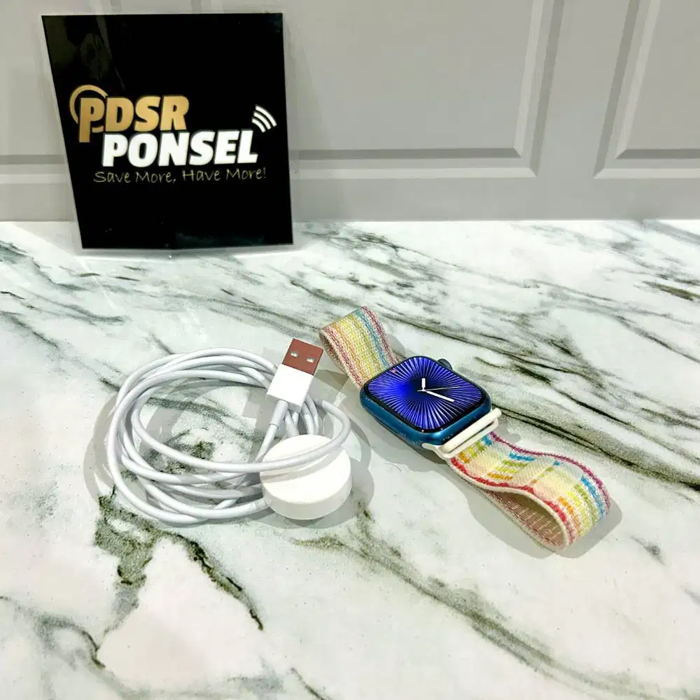 APPLE WATCH SERIES 7 41MM BLUE GPS UNIT DAN CHARGER EX IBOX