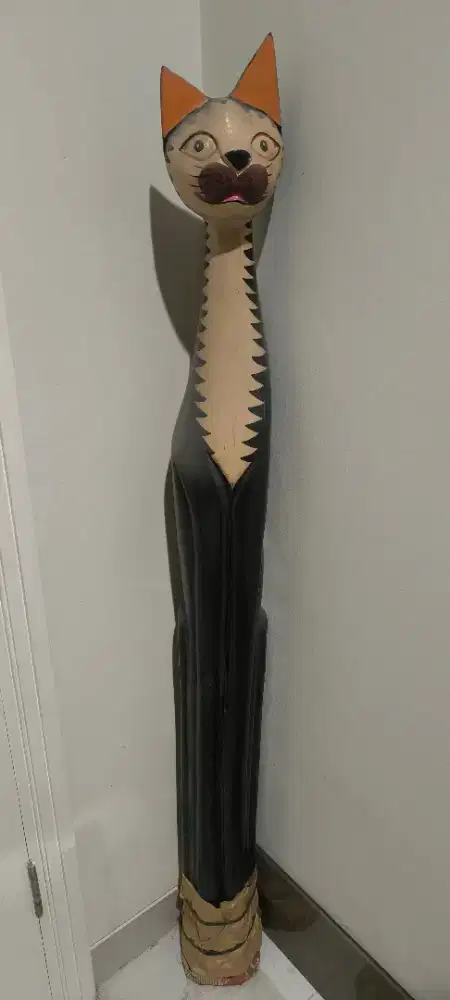 Jual Murah Patung Kucing Tinggi Asli Kayu