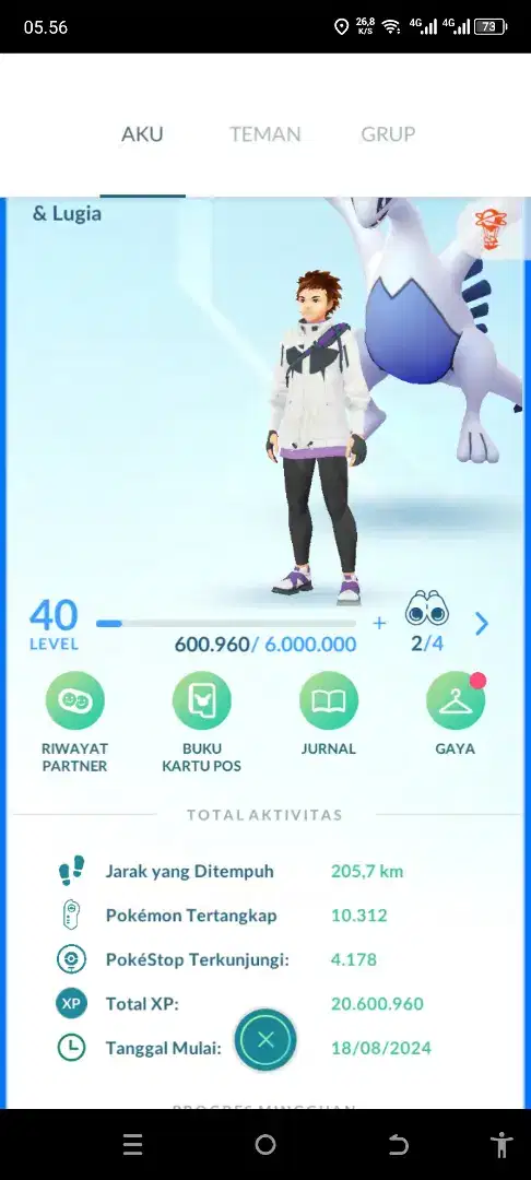 Akun game pokemon go level 40