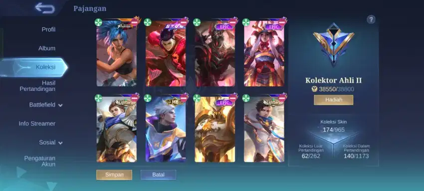 jual akun ml udah ga ke urus