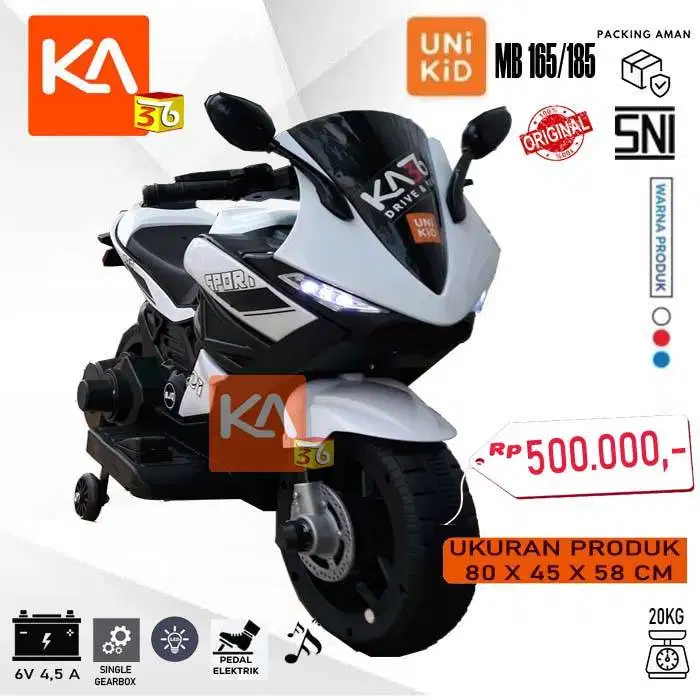 Mainan Motor Aki Anak Unikid MB 165 Sport GP Ukuran Kecil