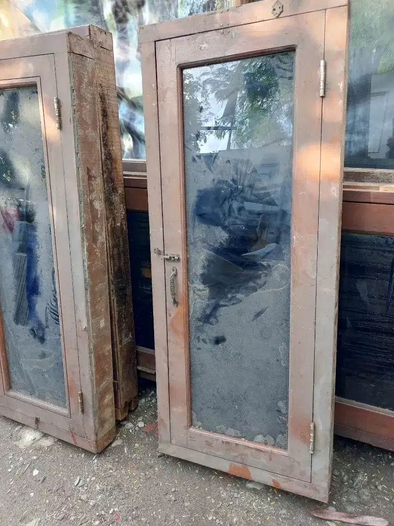 Jendela kayu jati double muka kaca & Krapyak