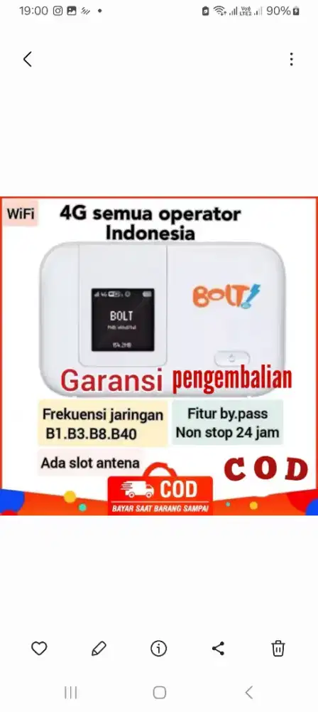 Modem Bolt Max Huawei E5372s UNLOCK BONUS Charger