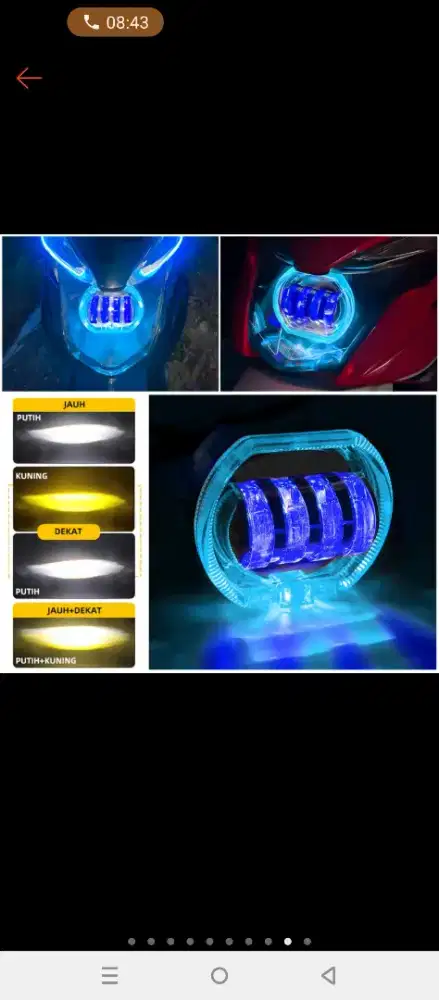 Biled Projie 4 Lensa Lampu motor super terang