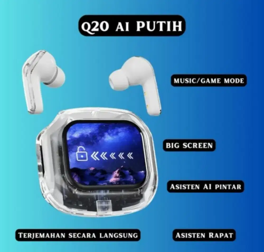 Tws/earphone Ai layar warna