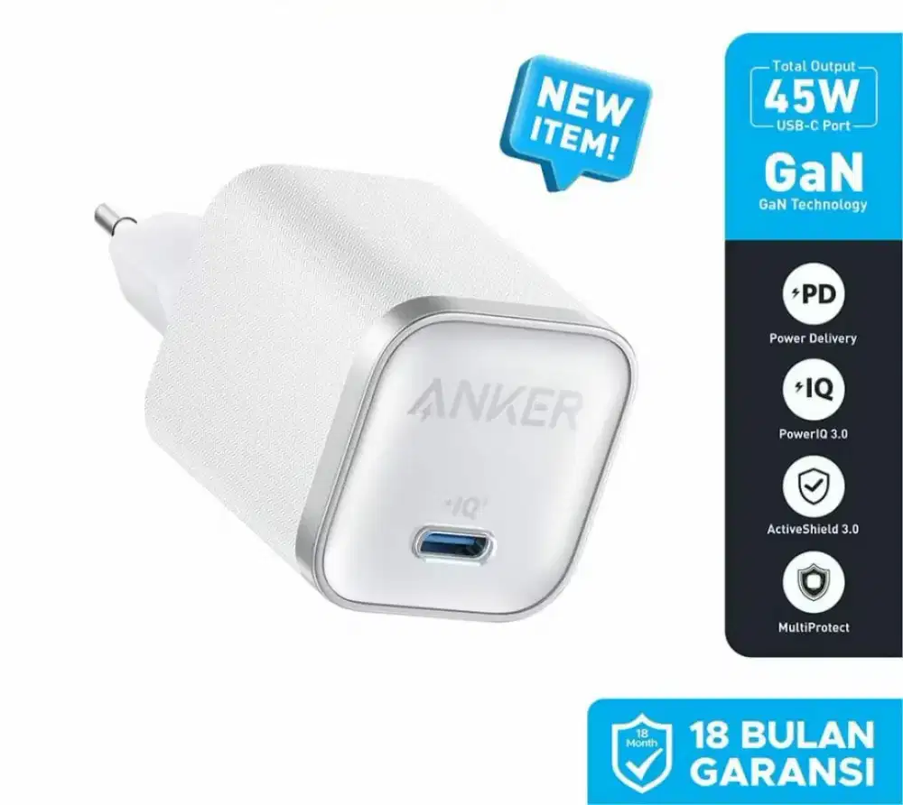 KEPALA CHARGER ANKER 45WATT | GARANSI 18BLN | @CAVALLOACC
