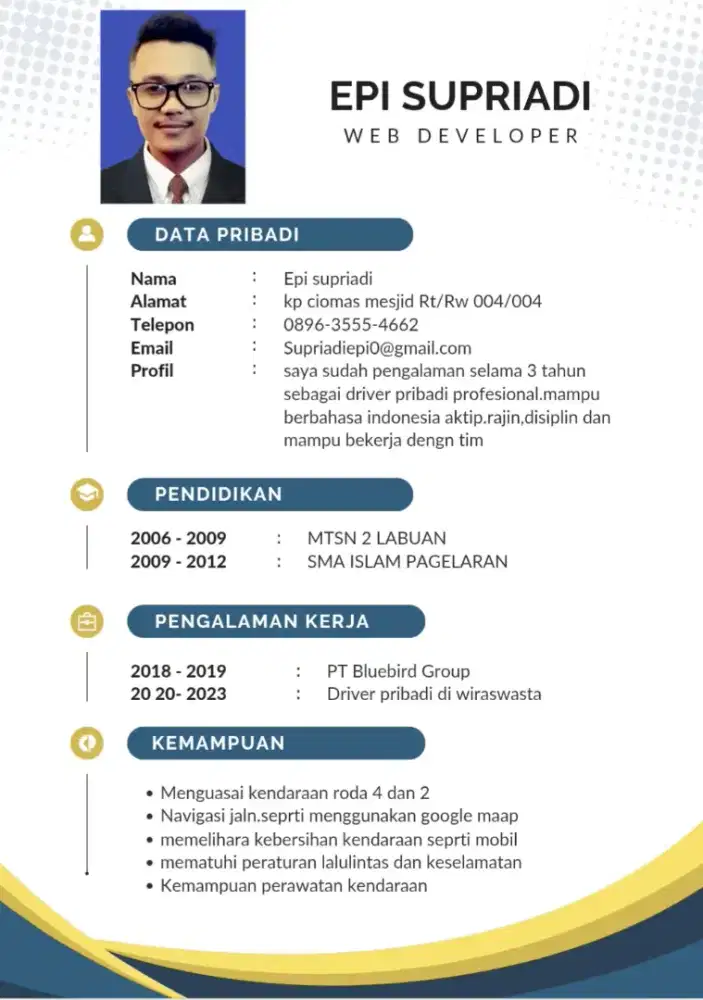 Cari kerja sebagai driver/supir