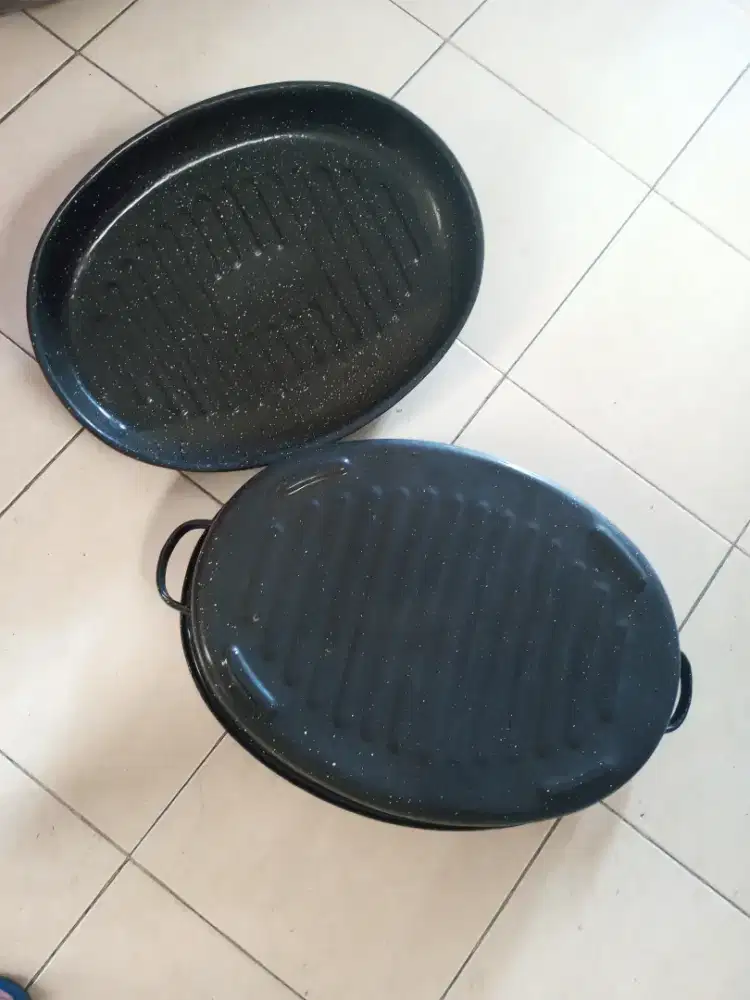 Roaster oval enamel panci ayam panggang