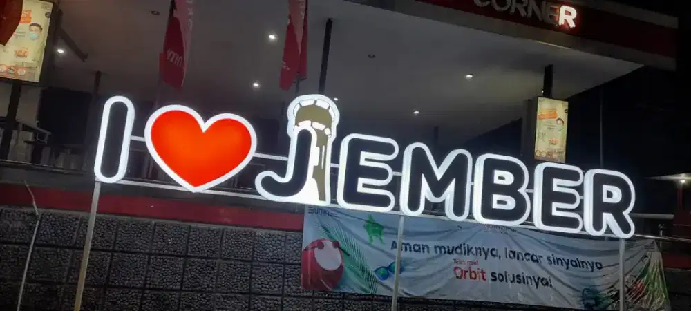 Huruf Timbul Akrilik Lampu