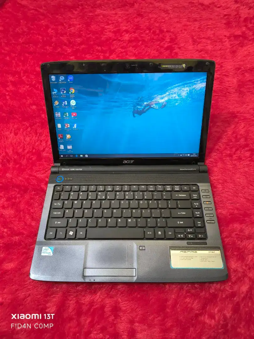 Dijual laptop ACER intel Pentium,ram 3 gb,hdd 500 gb. No minus