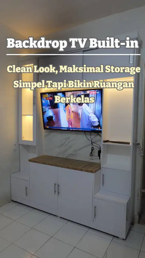 BACKDROP TV MINIMALIS/LEMARI TV /RAK TV SLEDING/BACKDROP TV MODERN