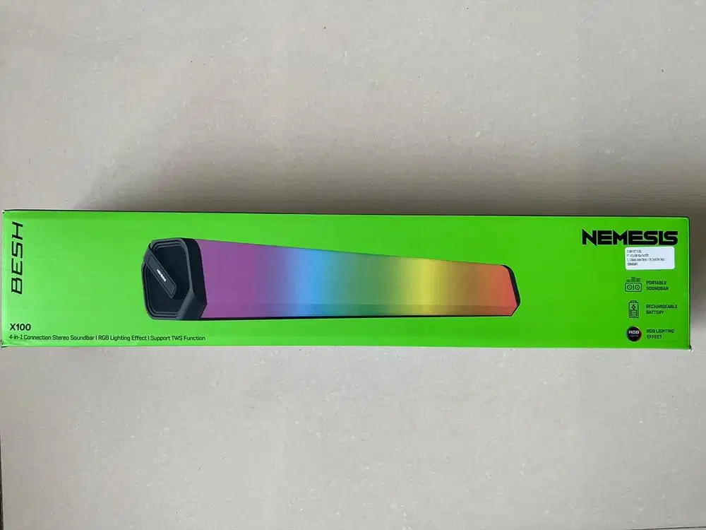 Speaker Portable Bluetooth 4in1 Soundbar NYK Nemesis X100 Besh RGB