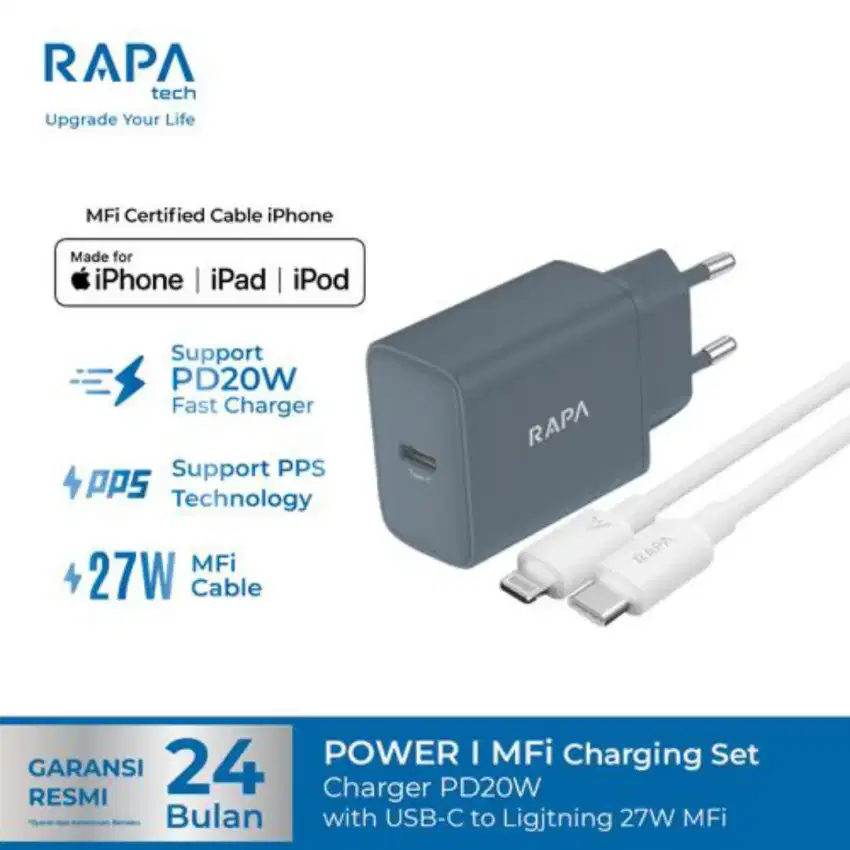 RAPAtech for iPhone 11 (PD 20W) MFi Kabel C to Lightning