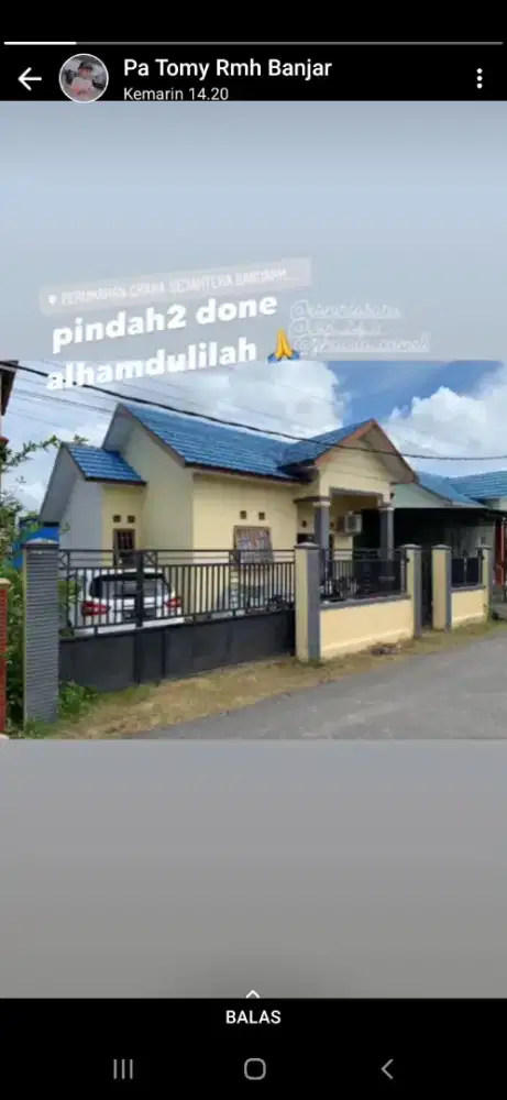 Diikontrakkan atau dijual rmh  jl Pramuka Hikmah Banua  KM.6 Bjm