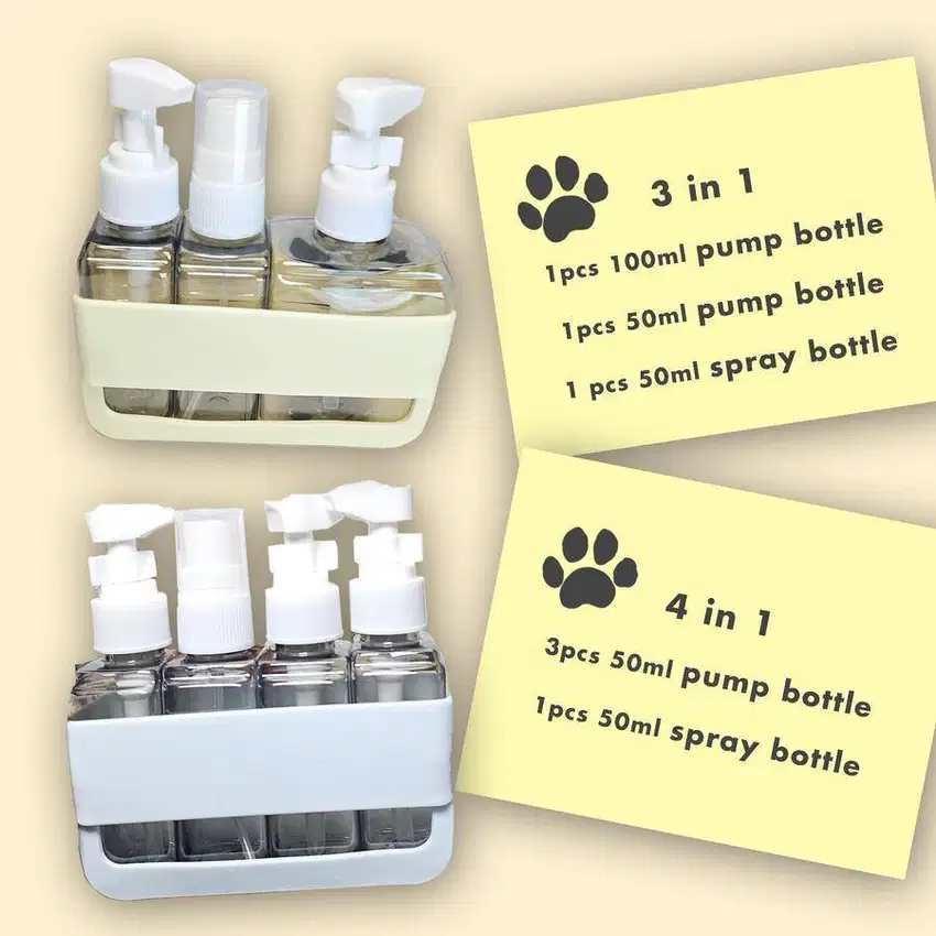 botol travelling 4 in 1 botol isi ulang sabun shampo lotion merk AGOO
