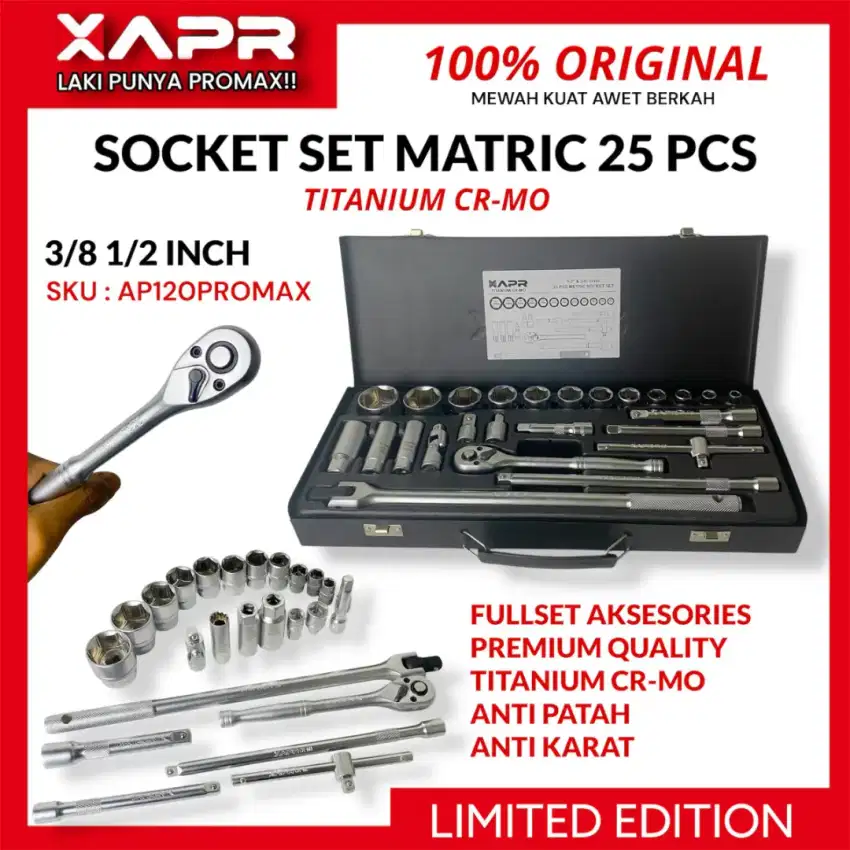 APR kunci socket set untuk bengkel mobil resmi dan motor