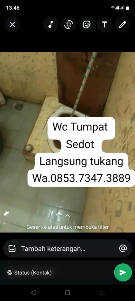 Wc Tumpat Sedot sapsiteng penuh Tukang Saluran Air Sumbat Westafel