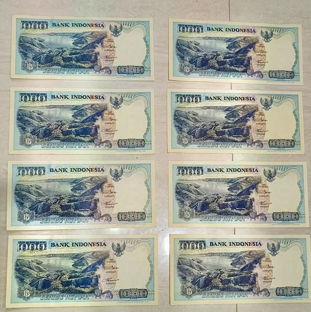 Uang Kertas Kuno Pecahan Rp.1000 Tahun 1992 (33 tahun) NO LIPATAN