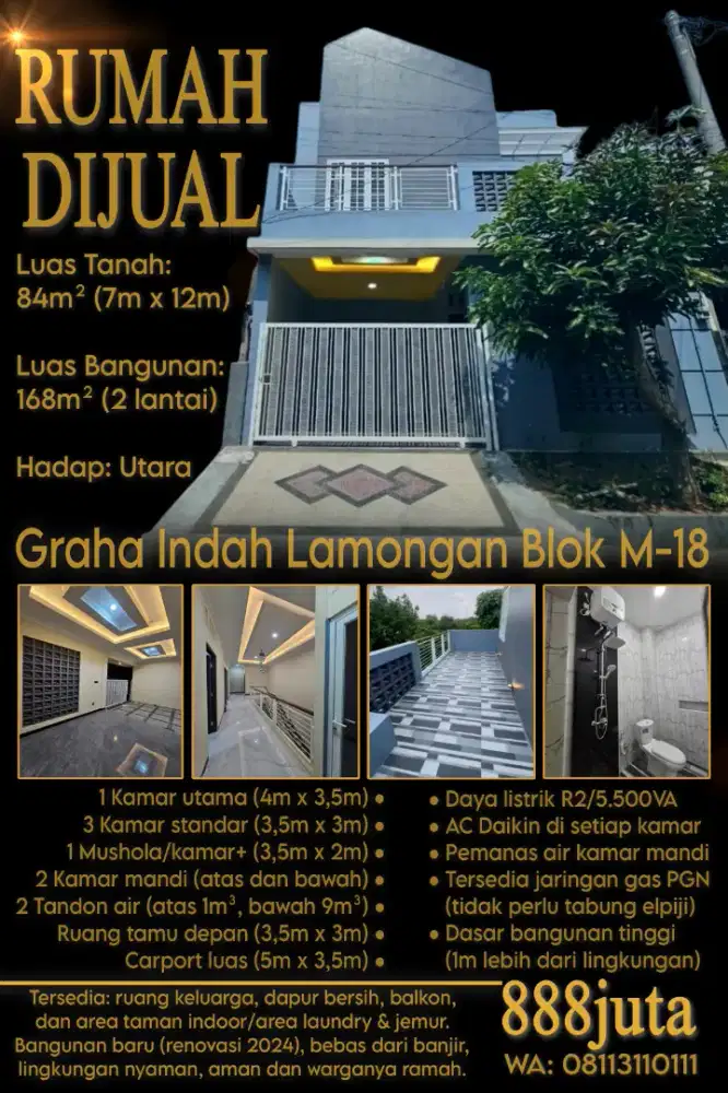Diskon 130juta!!! RUMAH 2 LANTAI REHAB BARU DIJUAL