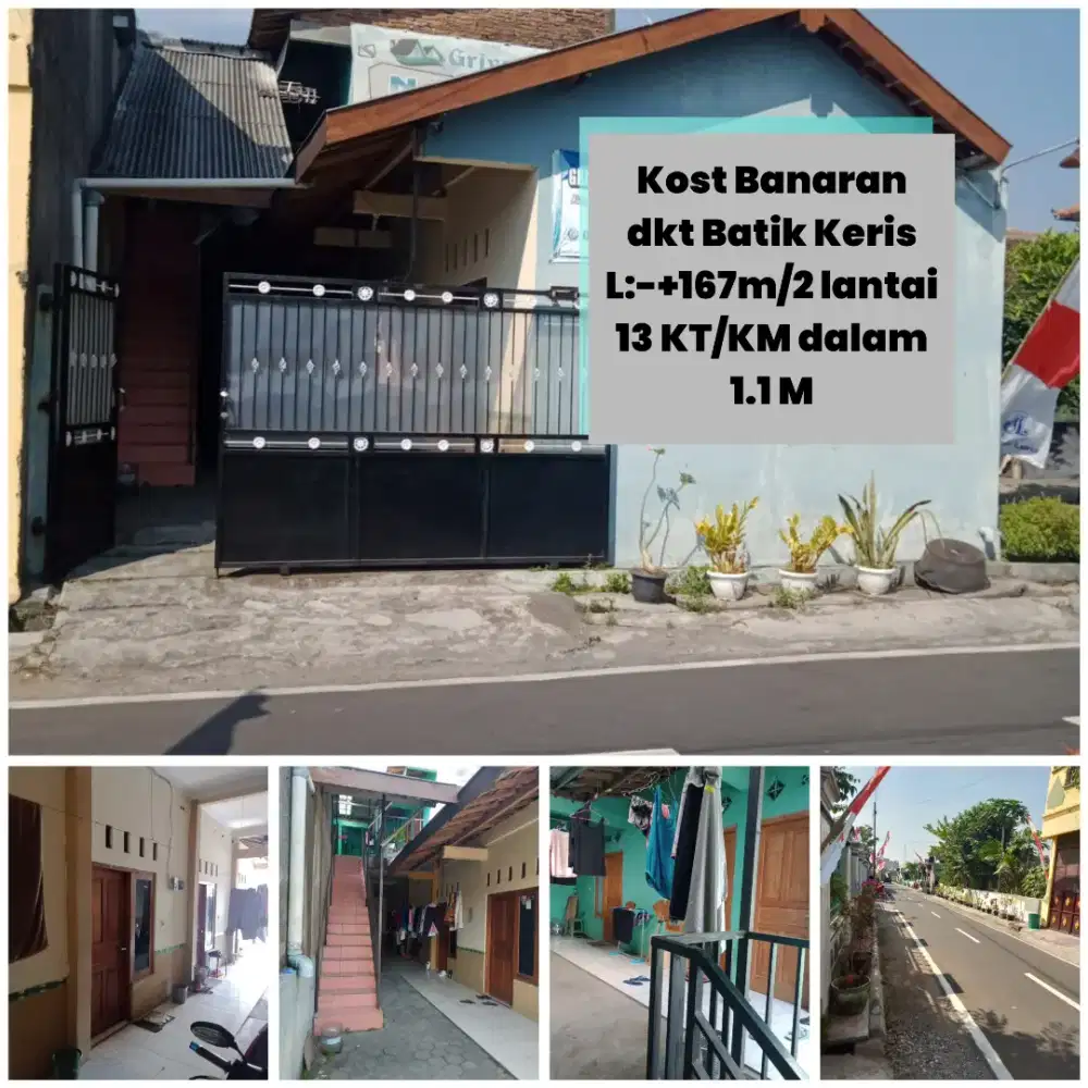 Dijual Kost Banaran L: 167m, 13 KT