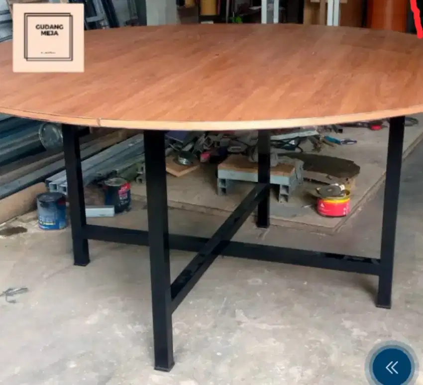 Meja Bulat lipat D180*T75 Kaki Silang Round tabl cross legs