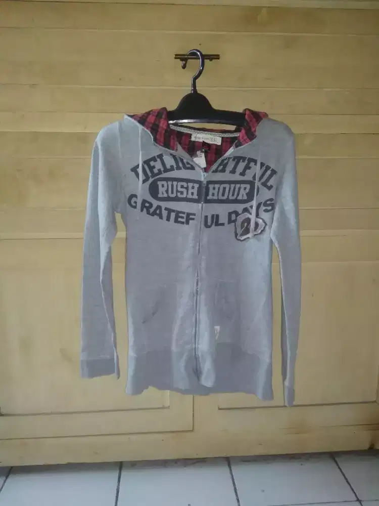 Jaket Thrifting Zipper Hoodie Brand Rush Hour