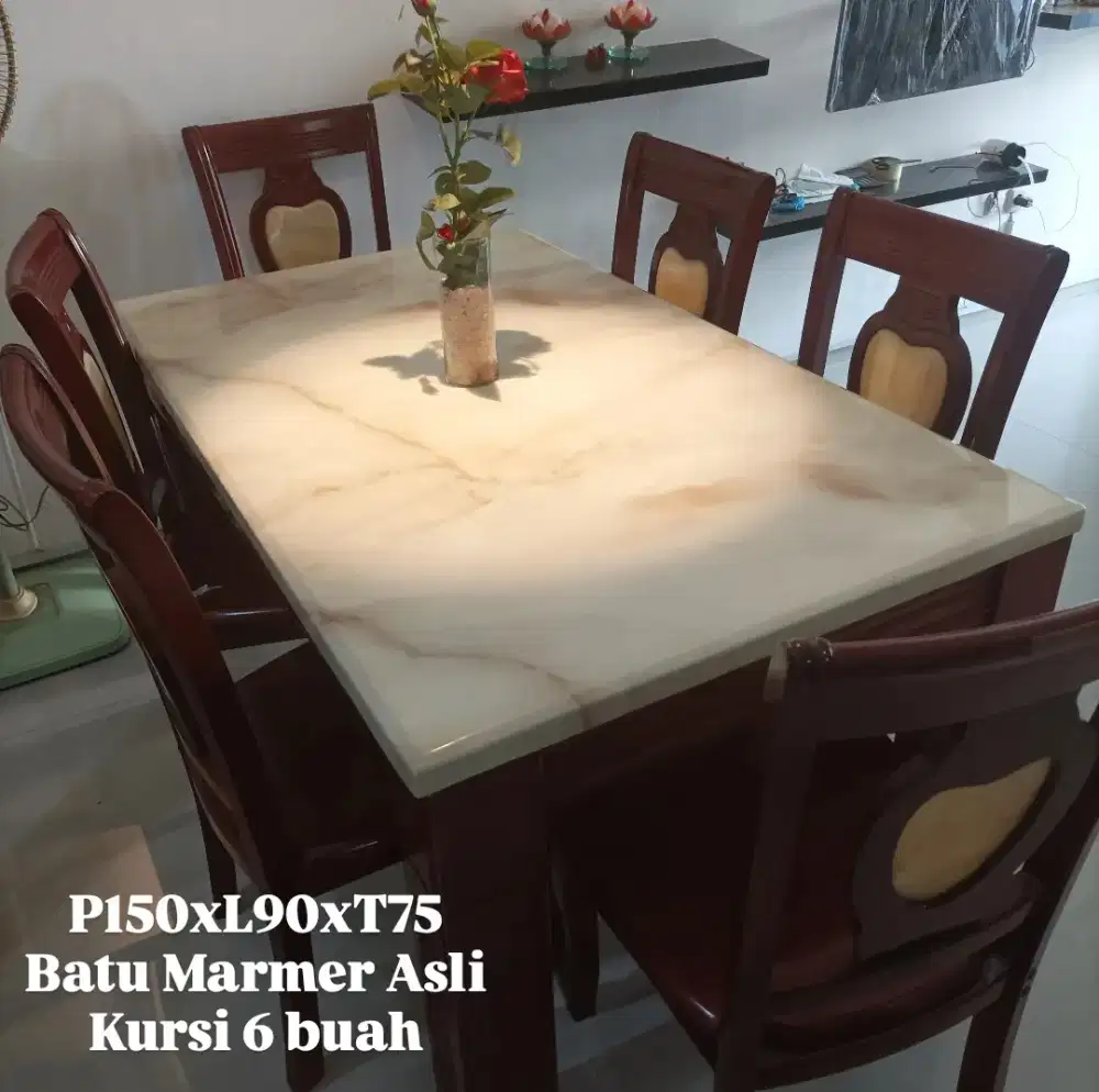 Meja Makan Marmer Mewah 150x90x75