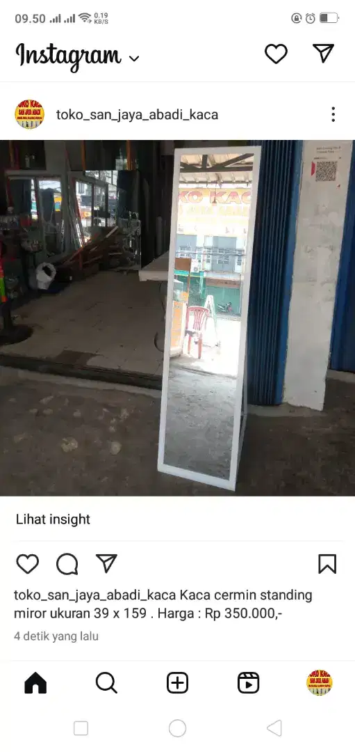 Kaca cermin standing miror