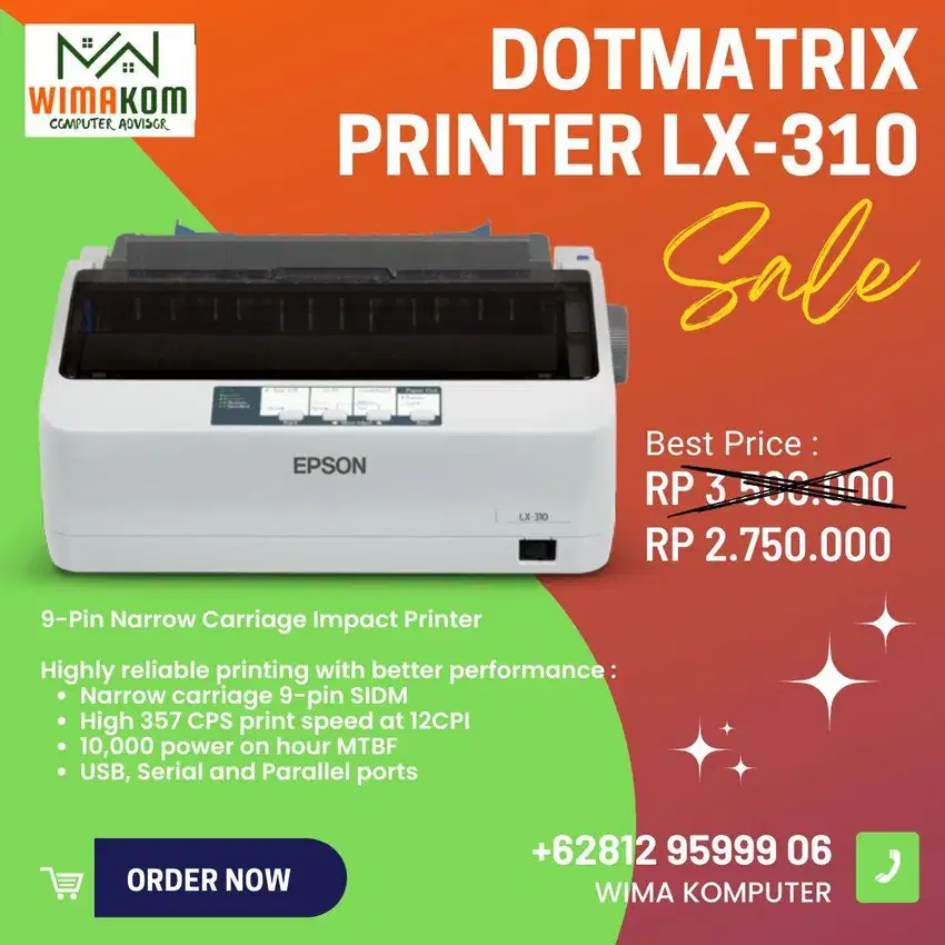 PRINTER EPSON LX 310 Fullset GARANSI 1 TAHUN N-SW