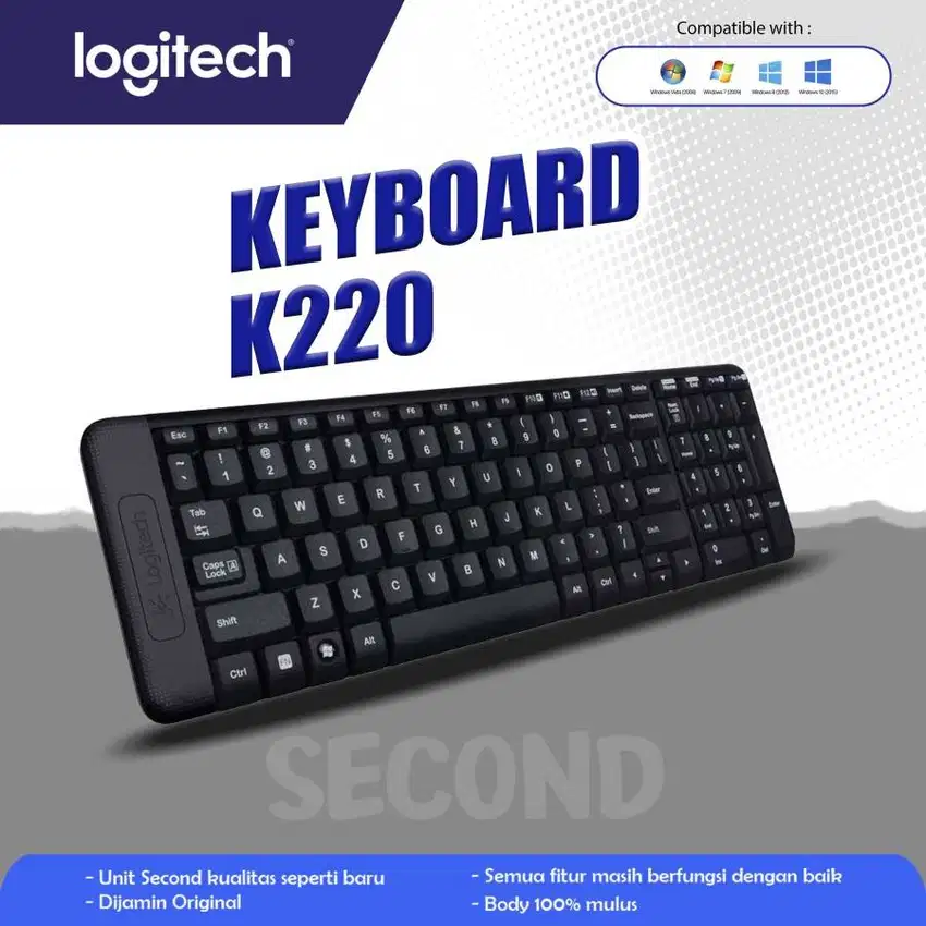 Keyboard Wireless Logitech K220 Second