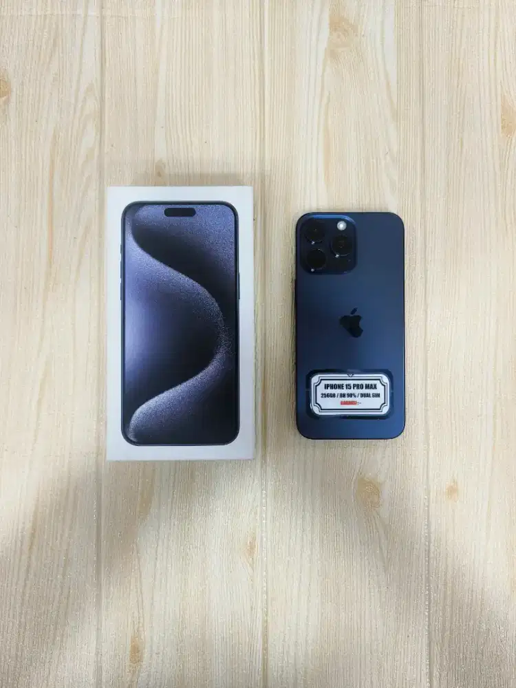 ( Second ) IPhone 15 Pro Max 256GB Dual SIM - Blue | Sudah Pajak
