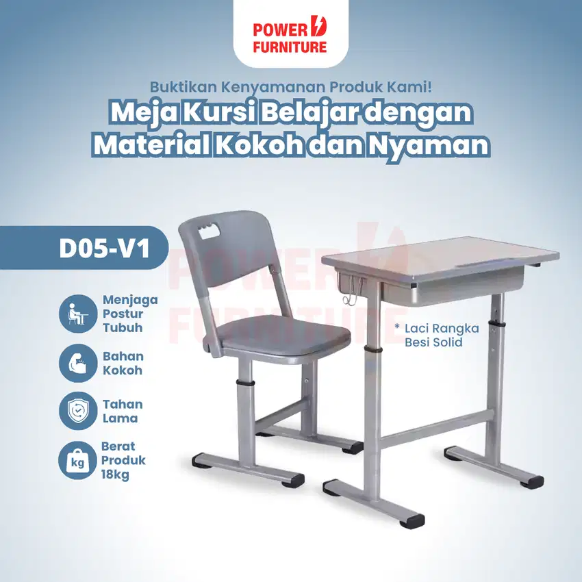 [HEMAT] Bangku Sekolah D05 PowerD - Meja siswa | Kursi sekolah