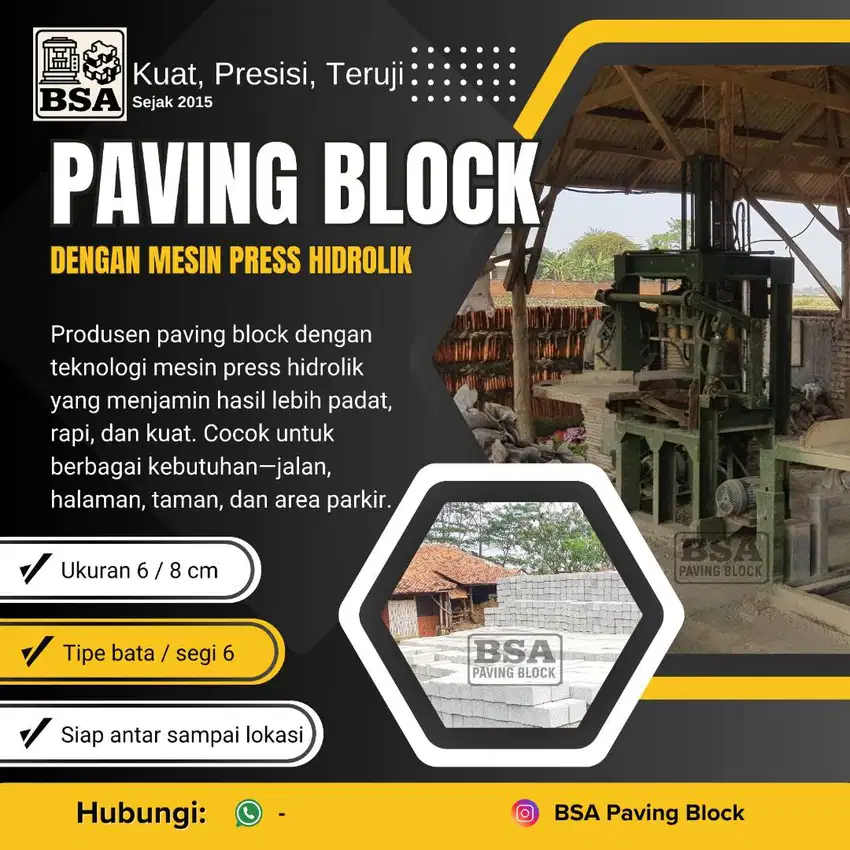 Paving Blok Press K300 Paping Blok Tru Pave Bata Hexagon Segi Enam 6 8