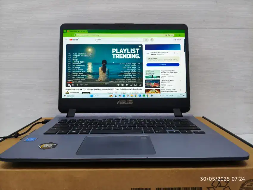 Laptop Asus X407MA Ram 4 Gb SSD 128 Gb + HDD 1 Tb Fullset minus battry