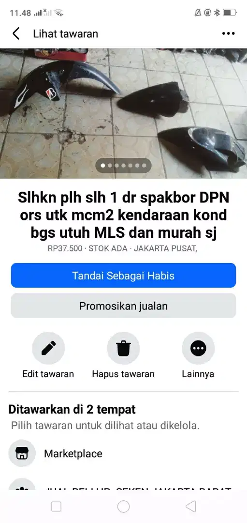 Slhkn plh slh 1 dr spakbord ors utk sepeda/motor kond bgs MLS murah sj