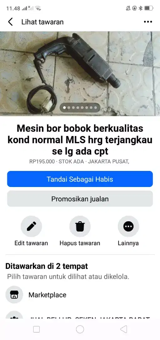 Mesin bor khusus bobok dll brg berkualitas kond normal hrg murah sj