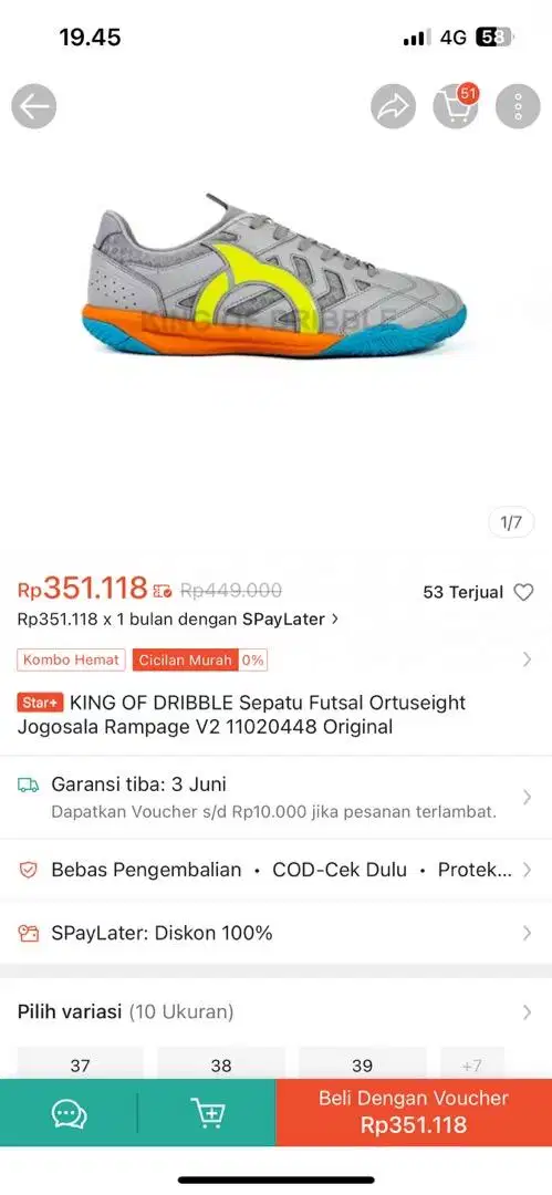 di jual murah sepatu ORTUSIGHT  karena udah banyak sepatu . masi baru